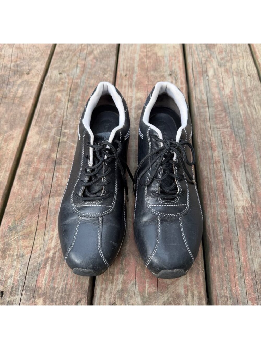 VIntage Timberland Black Leather Casual Sneakers Mens Size 7.5